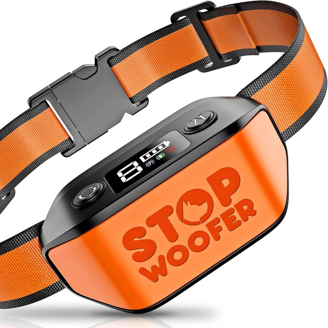 2026 New - No Shock Dog Bark Collar  Safe Anti-Bark Device with Smart Sensor, Vibration & Sound Training, Waterproof, USB Rechargeable, Adjustable for Small/Medium/Large Dogs (7110 lbs)  Orange