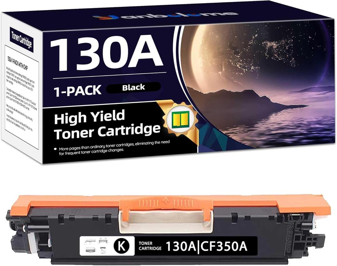 130A CF350A Remanufactured Toner Cartridge Replacement for HP 130A Black for Color Pro MFP M177fw M176n M177 M176 Printer | 1 Pack