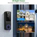 1080P Wireless Video Doorbell Camera, AI Human Detection, 2-Way Audio, Night Vision, 5200mAh Battery Powered, Real-Time Motion Alerts, Cloud Storage, 2.4GHz WiFi Only