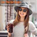 [100 Sets - 18oz Round Bottom Clear Plastic Cups with Lids and Straws, Disposable Iced Coffee Cups with Lids To Go Cold Drink Cups for Smoothies, Juices, Party Catering