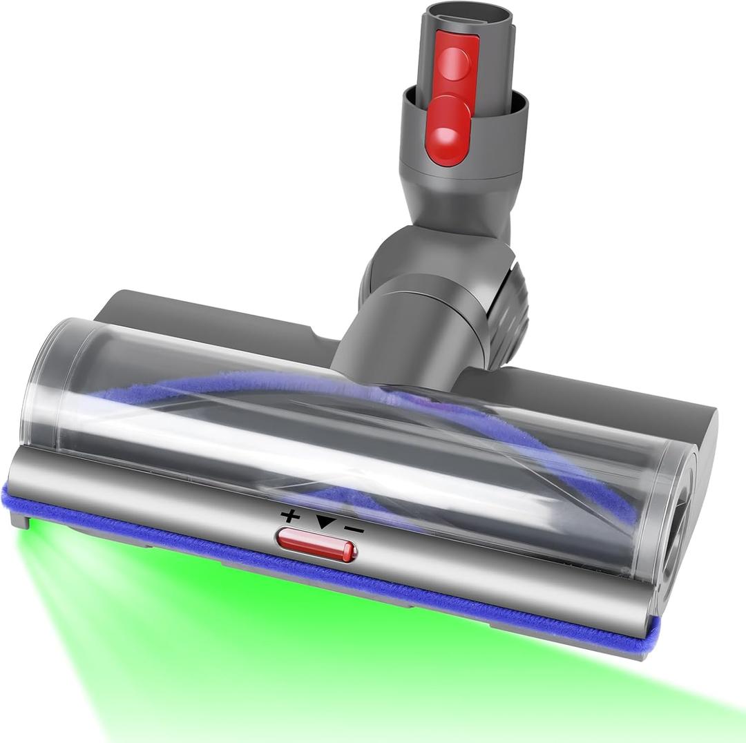 Vacuum Head Replacement Compatible with Dyson V8 V10 V11 V15 Vacuum Cleaner Upgrade Anti-Tangle with Green Light Vacuum Attachment Suitable for Hardwood Floor & Carpet and Rug