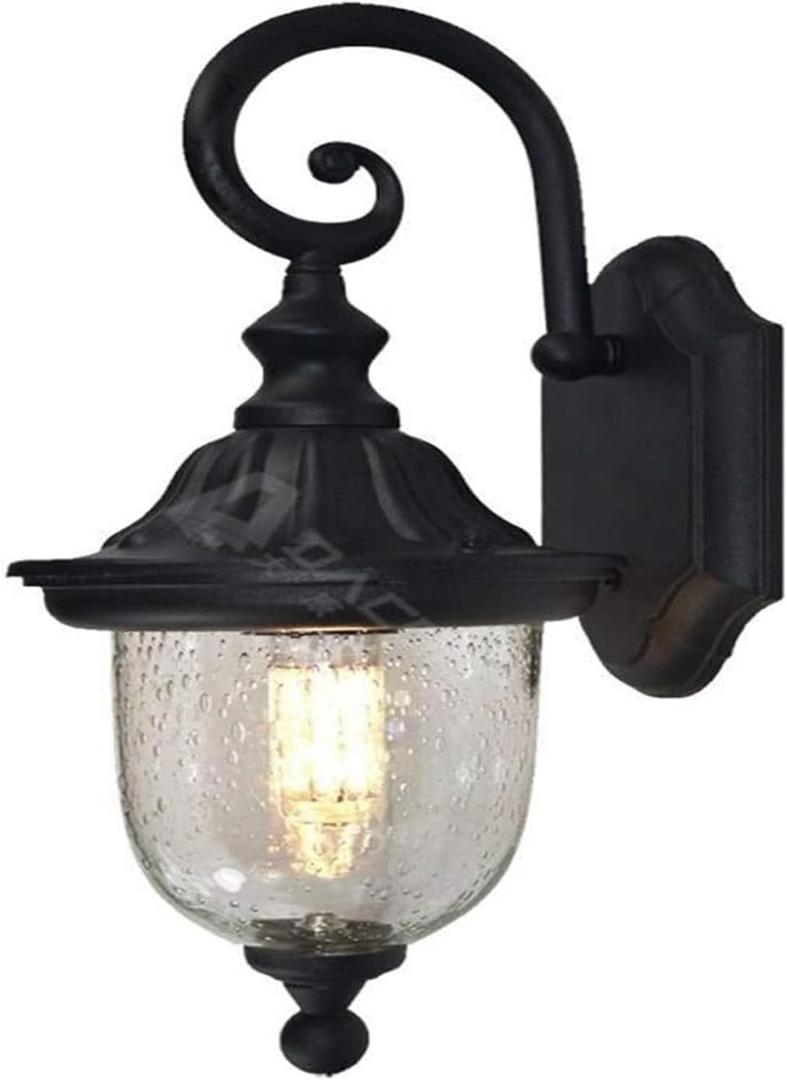 Black Outdoor Wall Light Fixture, Farmhouse Exterior Wall Sconces Light Fixture,Waterproof and Anti-Rust Wall Mount Porch Wall Lantern, for Front Door, Entry, Porch, Patio