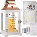 Memorial Lantern, Sympathy Gifts for Loss of Mom/Dad/Loved One, Bereavement Gifts, in Memory of Loved One Lantern,Celebration of Life, Memorial Gifts, Funeral Lantern,Because we Love is in Heaven