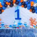 HyDren 133 Pcs Blue and Orange Balloon Arch Kit Space Themed Party Decorations Blue and Orange Birthday Party Supplies