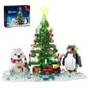 Christmas Tree - Building Toys for Kids, Boys & Girls, Ages 6+, Christmas Tree Buildings Compatible with Lego, with Polar Bear &Penguin Set, Cute Decorative Ornaments for Christmas (802 PCS)
