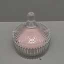 Tioncy 2 Pcs Extra Large Dusting Powder Puff and Container for Women-6'' Glass Crystal Dusting Powder Container with Body Soft Washable Reusable Velour Face(Clear,Classic)