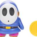 Nintendo Super Mario 4-Inch Blue Shy Guy Poseable Figure with Coin Accessory. Ages 3+ (Officially licensed)