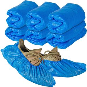 60 Pcs Shoe Covers Disposable Non Slip, 30 Pairs Plastic Shoes Protectors, Thick Boot Cover, Stretchable, One Size Fit Most, Protect Your Shoes, Floor and Carpet (60)