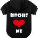 EXPAWLORER Dog Hoodies- Fall Soft and Warm Dog Sweatshirt with Leash Hole, Winter Autumn Fleece Pet Clothes with Love ME Print for Puppy,Cat, Small Medium Large Dogs, M