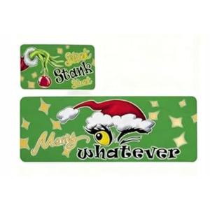 Jenteuo Christmas Kitchen Floor Rugs Kitchen Mat Set of 2 Green (green30)
