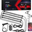Nilight Car Interior Lights with APP Control 16 Million RGB Colors Strip Lights with Music Sync Mode and Multiple Scene Options for Cars Trucks SUVs
