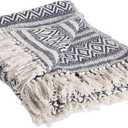 DII Global Diamond Stripe Woven Throw, 50x60-Inch, Navy