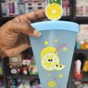 Blue Watermelon Water Bottle with Straw