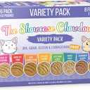 Weruva Slide N' Serve Paté Wet Cat Food, The Showcase Chowdown Variety Pack, 2.8oz Pouch, Pack of 16 (EXP 11/26/28)