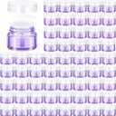 Domensi 60 Pcs 1oz Glass Jars with Lids Bulk Salve Tins Winter Cream Container Small Glass Cosmetic Jars for Travel Lip Balm with Inner Liners for Lotion Sample Cream(Light Purple, White Lids)