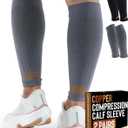 Doctor's Select 2 Pairs Copper Calf Compression Sleeve - Leg Compression Sleeves for Women & Men, Shin Splint Relief (Large-X-Large)