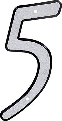 HIllman 841606 4-Inch Nail-On Reflective Plastic House Number 5 2 Pack
