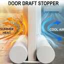 MAXTID White Door Draft Stopper Adjustable 32, 34, 36, up to 38 Inches Double Sided Draft Blocker Sound Proof Door Noise