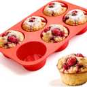 Jumbo Muffin Pan, 3.5 Inch Large Muffin Pan 6 Cup Silicone Jumbo Cupcake Tin for Baking Food Grade Silicone Mold Non Stick