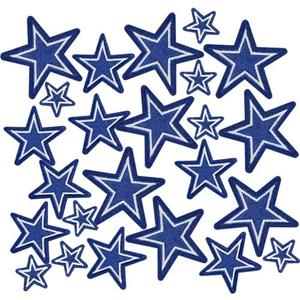 24PCS Cowboys Iron on Patches, Embroidered Applique Football Iron on Patches for Clothes, Hats, Jeans, Skirts, T-Shirts, Backpacks, Etc 3 size blue