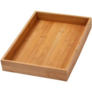 YBM Home Bamboo Drawer Organizer Storage Box for Kitchen Drawer, Junk Drawer, Office, Bedroom, Children Room, Craft, Sewing, and Bathroom, 1 Pack, 10x14x2