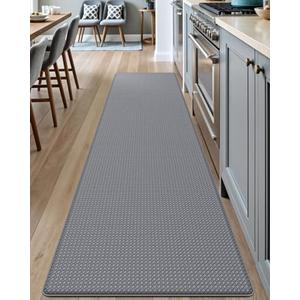 DEXI Kitchen Rug Anti Fatigue, Non Skid Cushioned Comfort Standing Kitchen Mat Waterproof and Oil Proof Floor Runner Mat, Easy to Clean, 23"x94", Grey