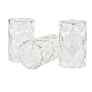 Armada II 7" Clear Hammered Glass Shades / Replacement Glass, 3-Pack