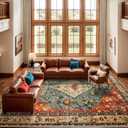 SERISSA 10x14 Washable Non Slip Boho Area Rug for Living Room
Ultra Soft Vintage Oriental Carpet Low-Pile Distressed Tribal Floor Carpet for Dining Room Bedroom Office Home Decor