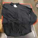 Jekaoyi Men's Summer Casual Cotton Linen Shirts Buttons Down Long Sleeve Solid Plain Beach T Shirts, Black, XS