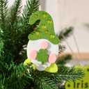 WDS WONDROUS St Patricks Day Ornaments 12-Piece Set, Felt Lucky Shamrock Irish Gnome Gold Coin Decorations with Hanging Strings for Christmas Tree Home Party Spring Decor