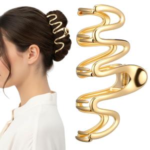 Snake Hair Clip Funny Gold Snake Goth Metal Claw Clips Scary Ponytail Claw Clips for Women for Cosplay Costume Party Daily Wear Halloween Styling Accessories