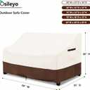Patio Sofa Covers,100% Waterproof 2-Seater Outdoor Loveseat/Bench Cover,Patio Furniture Covers,66" Wx 35" Dx 36" H,Beige&Brown