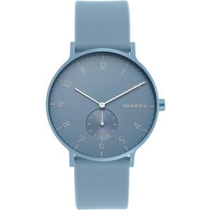 Skagen Aaren Men's Watch or Women's Watch, Silicone Watch for Men or Women (Light Blue Silicone)