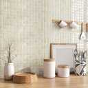 VEELIKE Cream Beige Mosaic Peel and Stick Backsplash for Kitchen Backsplash Tiles Peel and Stick Waterproof Wall Tile Stickers 12''x12'' 6 Sheet Removable Self Stick on Backsplash for Kitchen Bathroom