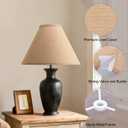 Burlap Empire Lamp Shades Set of 2, 6" Top x 16" Bottom x 10.8" High, Brown Lamp Shades for Table Lamps Floor Lamps, Natural Linen Lampshades Replacement, Spider, Harp Holders Included, Easy Assembly
