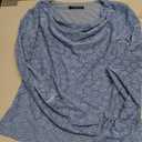 ZESICA Women's Long Sleeve Floral Tops Cowl Neck Slim Fit Going Out Shirts 2026 Spring Fashion Outfits Clothes Dusty Blue Medium