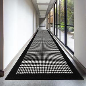 Ileading Runner Rug for Hallways 2.6'x12' Heavy-Duty Durable Entryway Floor Mat with Non Slip Rubber Backing Low-Pile High Traffic Carpet Machine Washable Accent Rug for Kitchen Helloween (Black&White)