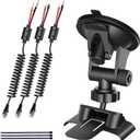 Radar Detector Mount Kit  Super Strong Suction Cup Windshield Holder + Magnetic Ring Power Cord with Inline Fuse, Rearview Mirror Plug & Elastic Cable  Easy Install, No-Slip(for Valentine V1 Radar)