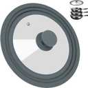 Universal Lid for Pots, Pans, and Skillets - Silicone Replacement Pan Lid Fits 8", 9", 9.5" Cookware - Tempered Glass Pot Lid Cover for Frying Pans, Cast Iron, CrockPot