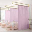 Partition Curtain Rod, U-Shape Room Divider, Metal Support Wall Mounted Privacy Partition Rod, Curtains DIY (Gold, 6.56ft)