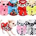 6 Pieces Dog Sweaters for Small Dogs Girls Winter Puppy Clothes Female Fleece Warm Thick Outfit Pet Small Doggie Clothes for Yorkie Chihuahua (S)