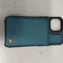 Vinich for iPhone 15 Wallet Case with Card Holder, RFID Blocking Credit Slots Kickstand Shockproof Phone Cover Fit for iPhone 15 6.1" Bluish Green