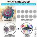 Hula Home Stained Glass Mandala Art Kit - DIY Window Clings with Markers, 10 Suncatchers - Perfect Hobby for Adults, Kids, Teens & Seniors - Ideal Gift for Beginners, Women & Elderly