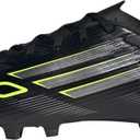 Adidas Unisex-Adult F50 Club Firm Ground/Multi Ground Soccer Cleats (11 Women/10 Men, Black/Iron Metallic/Lucid Lemon)