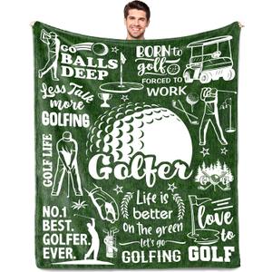 Golf Gifts for Men, Golf Gift for Men Unique, Golfing Gift for Him, Birthday Thanksgiving Day Golfing Presents, Golfer Present for Sport Lover Blanket Gift 50"x60"