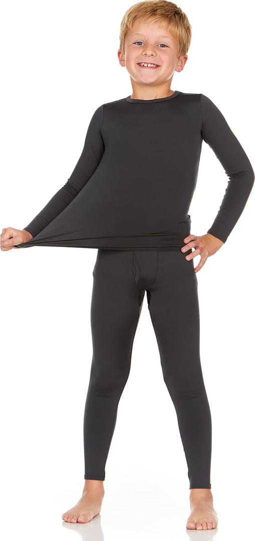 Thermajohn Thermal Underwear for Kids, Boys Thermal Underwear Set | Base Layers for Skiing | Long Johns for Boys Kids (Charcoal, X-Small)