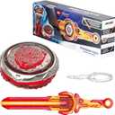 Infinity Nado Battling Toys, Battle Set for 8-12 with Spinning Top & Sword Launcher, Metal Brust Gyro for Boys and Girls Age 5+, Blazing War Bear, Flame Red