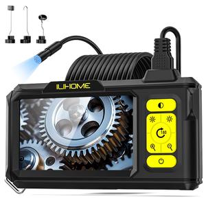 Borescope Camera with Light, 1080P HD Endoscope with 8 Adjustable LEDs, 4.3" Inspection Camera with 16.4ft Semi-Rigid Cable, 8mm IP67 Waterproof Lens-Father's Day Gift&Cool Gadgets for Men (black)
