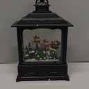 Christmas Snow Globe Swirling Glittering Santa Flying with Reindeer Scene with Timer & Music, Lighted Water Lantern USB Lined/Battery Operated for Christmas Festival Decoration Gifts