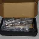 Wican Vertical Stance Bathroom Napkin Holder Takes Up Less Space for Small Guest Bathroom Oak and Iron Towel Tray for Powder Room Table Wooden Basket for Disposable Paper Hand Towels Matte Black (8.86 x 2.56 x 4.33 inchs)